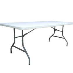 BLOW Τραπέζι Συνεδρίου - Catering Πτυσσόμενο, Μέταλλο Βαφή Γκρι, HDPE Άσπρο ΕΟ178 Άσπρο/Γκρι από Μέταλλο/PP - ABS - Polywood  198x90x74cm  1τμχ