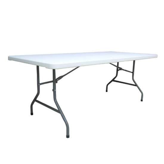 BLOW Τραπέζι Συνεδρίου - Catering Πτυσσόμενο, Μέταλλο Βαφή Γκρι, HDPE Άσπρο ΕΟ178 Άσπρο/Γκρι από Μέταλλο/PP - ABS - Polywood  198x90x74cm  1τμχ