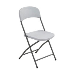 STREAMY Καρέκλα Πτυσσόμενη PP Άσπρο Ε501 Γκρι/Άσπρο από Μέταλλο/PP - ABS - Polywood  45x48x83cm  6τμχ