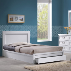 LIFE Κρεβάτι Μονό με Συρτάρι, για Στρώμα 90x200cm, Απόχρωση Άσπρο ΕΜ3633,1 από Paper  1τμχ