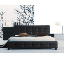 FIDEL Κρεβάτι Διπλό για Στρώμα 160x200cm, PU Μαύρο Ε8053 από PU - PVC - Bonded Leather  1τμχ