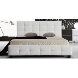 FIDEL Κρεβάτι Διπλό για Στρώμα 160x200cm, PU Άσπρο Ε8053,1 από PU - PVC - Bonded Leather  1τμχ