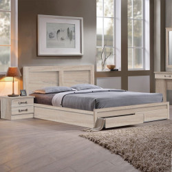 LIFE Κρεβάτι Διπλό, 2 Συρτάρια, για Στρώμα 160x200cm, Απόχρωση Sonoma ΕΜ363,2 Φυσικό από Paper  1τμχ