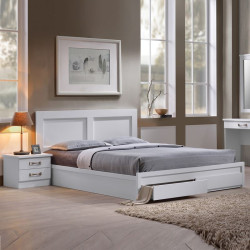 LIFE Κρεβάτι Διπλό, 2 Συρτάρια, για Στρώμα 140x190 cm, Απόχρωση Άσπρο ΕΜ3636,1 από Paper  1τμχ