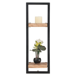 LIZARD Frame Ράφι Μέταλλο Βαφή Μαύρο, Ξύλο Ακακία Φυσικό ΕΑ7070,2 Φυσικό/Μαύρο από Μέταλλο/Ξύλο  25x25x75cm  1τμχ