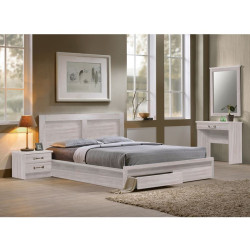 LIFE Κρεβάτι Διπλό, 2 Συρτάρια, για Στρώμα 160x200cm, Απόχρωση White Wash ΕΜ363,5 από Paper  1τμχ