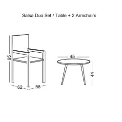 SALSA Duo Set Καθιστικό Κήπου Μέταλλο Μαύρο - Γυαλί - Wicker Φυσικό: Τραπεζάκι+2 Πολυθρόνες Ε287,S Μαύρο/Φυσικό από Μέταλλο/Wicker  TableΦ50x44 Armchair58x62x95cm  1τμχ