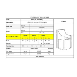 ARMONIA Πολυθρόνα PP Στοιβαζόμενη, Απόχρωση Ανθρακί (Rattan Look) Ε358 από PP - PC - ABS  57x53x83cm  1τμχ