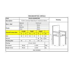 FUNKY Πολυθρόνα Μέταλλο - Αλουμίνιο Βαφή Καφέ Ε242,6 από Μέταλλο/Αλουμίνιο  54x60x73cm  1τμχ