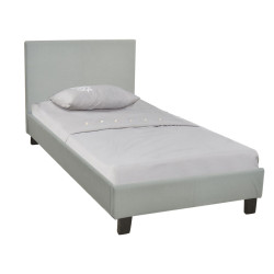 WILTON Κρεβάτι Μονό, για Στρώμα 90x190cm, Ύφασμα Απόχρωση Grey Stone Ε8060,F1 Γκρι Ανοιχτό  1τμχ
