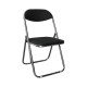 STAR Καρέκλα Πτυσσόμενη Μέταλλο Χρώμιο, Pu Μαύρο Ε556,1 Χρώμιο/Μαύρο από Μέταλλο/PVC - PU  45x49x80cm  6τμχ