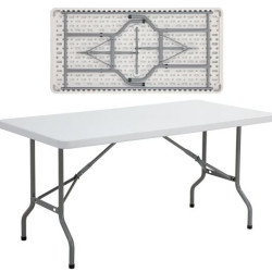 BLOW Τραπέζι Συνεδρίου - Catering Πτυσσόμενο, Μέταλλο Βαφή Γκρι, HDPE Άσπρο ΕΟ171 Άσπρο/Γκρι από Μέταλλο/PP - ABS - Polywood  152x76x74cm  1τμχ