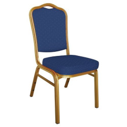 HILTON Καρέκλα Μέταλλο Gold Ύφασμα, Ύφασμα Μπλε ΕΜ513,2 Χρυσό/Μπλε από Μέταλλο/Ύφασμα  44x55x93cm  1τμχ