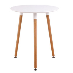 ART Τραπέζι Άσπρο MDF Ε7089,1 Φυσικό/Άσπρο από Ξύλο  Φ60 H.70cm  1τμχ