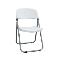FOSTER Καρέκλα Πτυσσόμενη PP Άσπρο Ε506,1 Γκρι/Άσπρο από Μέταλλο/PP - ABS - Polywood  49x56x82cm  6τμχ