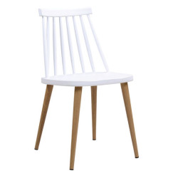 LAVIDA Καρέκλα Τραπεζαρίας Κουζίνας, Μέταλλο Βαφή Φυσικό PP Άσπρο ΕΜ139,1 Φυσικό/Άσπρο από Μέταλλο/PP - ABS - Polywood  43x48x77cm  4τμχ