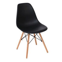 ART Wood Kαρέκλα Τραπεζαρίας - Κουζίνας, Πόδια Οξιά, Κάθισμα PP Μαύρο - 1 Step K/D - Pro ΕΜ123,2P Φυσικό/Μαύρο από Ξύλο/PP - PC - ABS  46x53x81cm  4τμχ