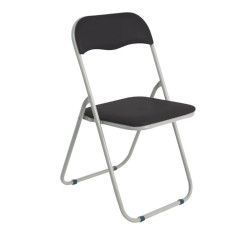 LINDA Καρέκλα Πτυσσόμενη Βαφή Γκρι, Pvc Μαύρο Ε557,1 Μαύρο/Γκρι από Μέταλλο/PVC - PU  43x46x80cm  6τμχ
