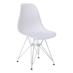ART Καρέκλα Τραπεζαρίας Κουζίνας Μέταλλο Χρώμιο - PP Άσπρο ΕΜ124,11P Χρώμιο/Άσπρο από Μέταλλο/PP - ABS - Polywood  46x55x82cm  4τμχ