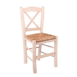 METRO Καρέκλα Οξιά Άβαφη με Ψάθα Αβίδωτη Ρ967,0 Άβαφο από Ξύλο/Ψάθα  43x47x88cm  1τμχ