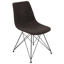 PANTON Καρέκλα Μέταλλο Βαφή Μαύρη, PU Vintage Black ΕΜ777,3 Μαύρο από Μέταλλο/PVC - PU  43x57x81cm  4τμχ