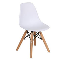 ART Wood Kid Καρέκλα Ξύλο - PP Άσπρο ΕΜ123,ΚW Φυσικό/Άσπρο από Ξύλο/PP - PC - ABS  32x34x57cm  4τμχ