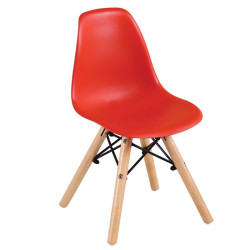 ART Wood Kid Καρέκλα Ξύλο - PP Κόκκινο ΕΜ123,ΚR Φυσικό/Κόκκινο από Ξύλο/PP - PC - ABS  32x34x57cm  4τμχ
