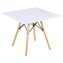 ART Wood Kid Τραπέζι Άσπρο MDF Ε708Κ,1 Φυσικό/Άσπρο από Ξύλο  60x60x49cm  1τμχ