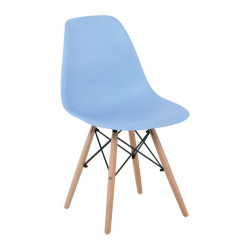 ART Wood Kαρέκλα Τραπεζαρίας - Κουζίνας, Πόδια Οξιά, Κάθισμα PP Σιέλ - 1 Step K/D ΕΜ123,5W Φυσικό/Μπλε από Ξύλο/PP - PC - ABS  46x52x82cm  4τμχ