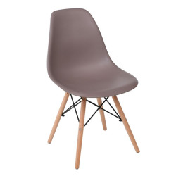ART Wood Καρέκλα Τραπεζαρίας - Κουζίνας, Πόδια Οξιά, Κάθισμα PP Sand Beige - 1 Step K/D ΕΜ123,91W Φυσικό/Μπεζ-Tortora-Sand-Cappuccino από Ξύλο/PP - PC - ABS  46x52x82cm  4τμχ