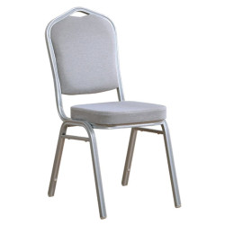 HILTON Καρέκλα Μέταλλο Βαφή Silver, Ύφασμα Γκρι ΕΜ513,8 Silver/Γκρι από Μέταλλο/Ύφασμα  44x55x93cm  1τμχ