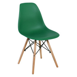 ART Wood Kαρέκλα Τραπεζαρίας - Κουζίνας, Πόδια Οξιά, Κάθισμα PP Πράσινο - 1 Step K/D ΕΜ123,4W Φυσικό/Πράσινο από Ξύλο/PP - PC - ABS  46x52x82cm  4τμχ