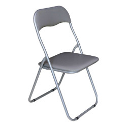 LINDA Καρέκλα Πτυσσόμενη Βαφή Γκρι, Pvc Γκρι Ε557,5 από Μέταλλο/PVC - PU  43x46x80cm  6τμχ