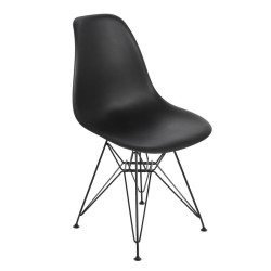 ART Καρέκλα Τραπεζαρίας Μέταλλο Βαφή Μαύρο - PP Μαύρο ΕΜ127,2 από Μέταλλο/PP - ABS - Polywood  46x55x82cm  4τμχ