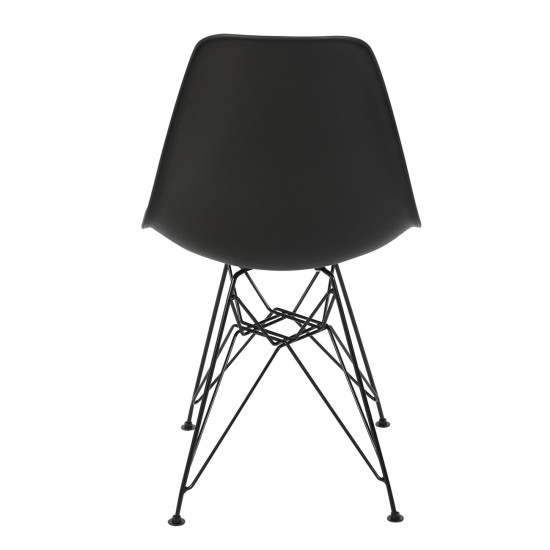 ART Καρέκλα Τραπεζαρίας Μέταλλο Βαφή Μαύρο - PP Μαύρο ΕΜ127,2 από Μέταλλο/PP - ABS - Polywood  46x55x82cm  4τμχ