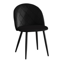 BELLA Καρέκλα Tραπεζαρίας, Μέταλλο Βαφή Μαύρο, Ύφασμα Velure Απόχρωση Μαύρο ΕΜ759,4 Μαύρο/Γκρι από Μέταλλο/Ύφασμα  50x56x80cm  4τμχ