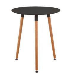 ART Τραπέζι Οξιά Φυσικό, MDF  Μαύρο Ε7089,2 Φυσικό/Μαύρο από Ξύλο  Φ60 H.70cm  1τμχ