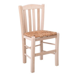 CASA Καρέκλα Οξιά Άβαφη με Ψάθα Αβίδωτη Ρ966,0 Άβαφο από Ξύλο/Ψάθα  42x45x88cm  1τμχ