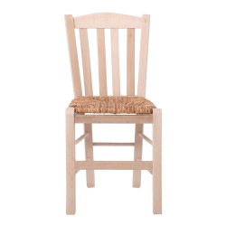 CASA Καρέκλα Οξιά Άβαφη με Ψάθα Αβίδωτη Ρ966,0 Άβαφο από Ξύλο/Ψάθα  42x45x88cm  1τμχ