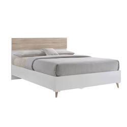 ALIDA Κρεβάτι Διπλό για Στρώμα 160x200cm, Απόχρωση Sonoma - Άσπρο Ε7349,2 Φυσικό/Άσπρο από Paper  1τμχ