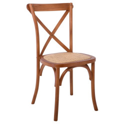 DESTINY Καρέκλα Τραπεζαρίας Οξιά Καρυδί, Κάθισμα Ψάθα, Στοιβαζόμενη Ε7020,2 από Ξύλο  48x52x89cm  1τμχ