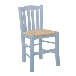CASA Καρέκλα Οξιά Βαφή Εμποτισμού Λάκα Γκρι, Κάθισμα Ψάθα Ρ966,Ε10 Άσπρο από Ξύλο/Ψάθα  42x45x88cm  1τμχ