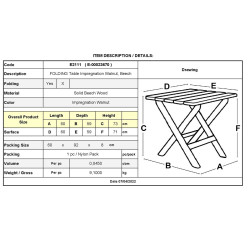 FOLDING Τραπέζι Βεράντας - Κήπου, Πτυσσόμενο, Οξιά, Βαφή Εμποτισμού Απόχρωση Καρυδί Ε2111 από Ξύλο  60x60x73cm  1τμχ