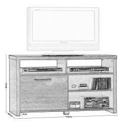ANALOG Έπιπλο TV Απόχρωση Sonoma Oak Ε7384,2 Φυσικό από Paper  110x45x63cm  1τμχ