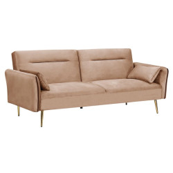 FLICK Καναπές - Κρεβάτι Σαλονιού - Καθιστικού, 3Θέσιος Ύφασμα Velure Καφέ Ε9445,1  Sofa:211x87x81-Bed:211x111x40  1τμχ