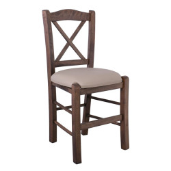 METRO Καρέκλα Οξιά Βαφή Εμποτισμού Καρυδί, Κάθισμα Pu Cappuccino Ρ967,Ε2Τ1 Καρυδί/Μπεζ από Ξύλο/PVC - PU  43x47x88cm  1τμχ