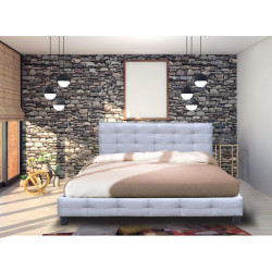FIDEL Κρεβάτι Διπλό για Στρώμα 180x200cm, Ύφασμα Γκρι Ε8050,4 Γκρι Ανοιχτό  1τμχ