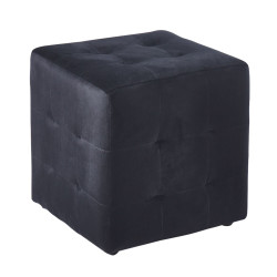 CONY Σκαμπό Βοηθητικό, Ύφασμα Velure Μαύρο Ε7046,11  37x37x42cm  1τμχ