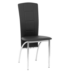 VILLA Καρέκλα Χρώμιο/Pu Μαύρο