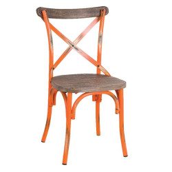 DESTINY Wood Καρέκλα Μεταλ.Antique Orange